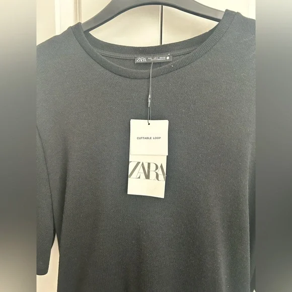 Zara Black Knit Top Midi Dress - Picture 5 of 7